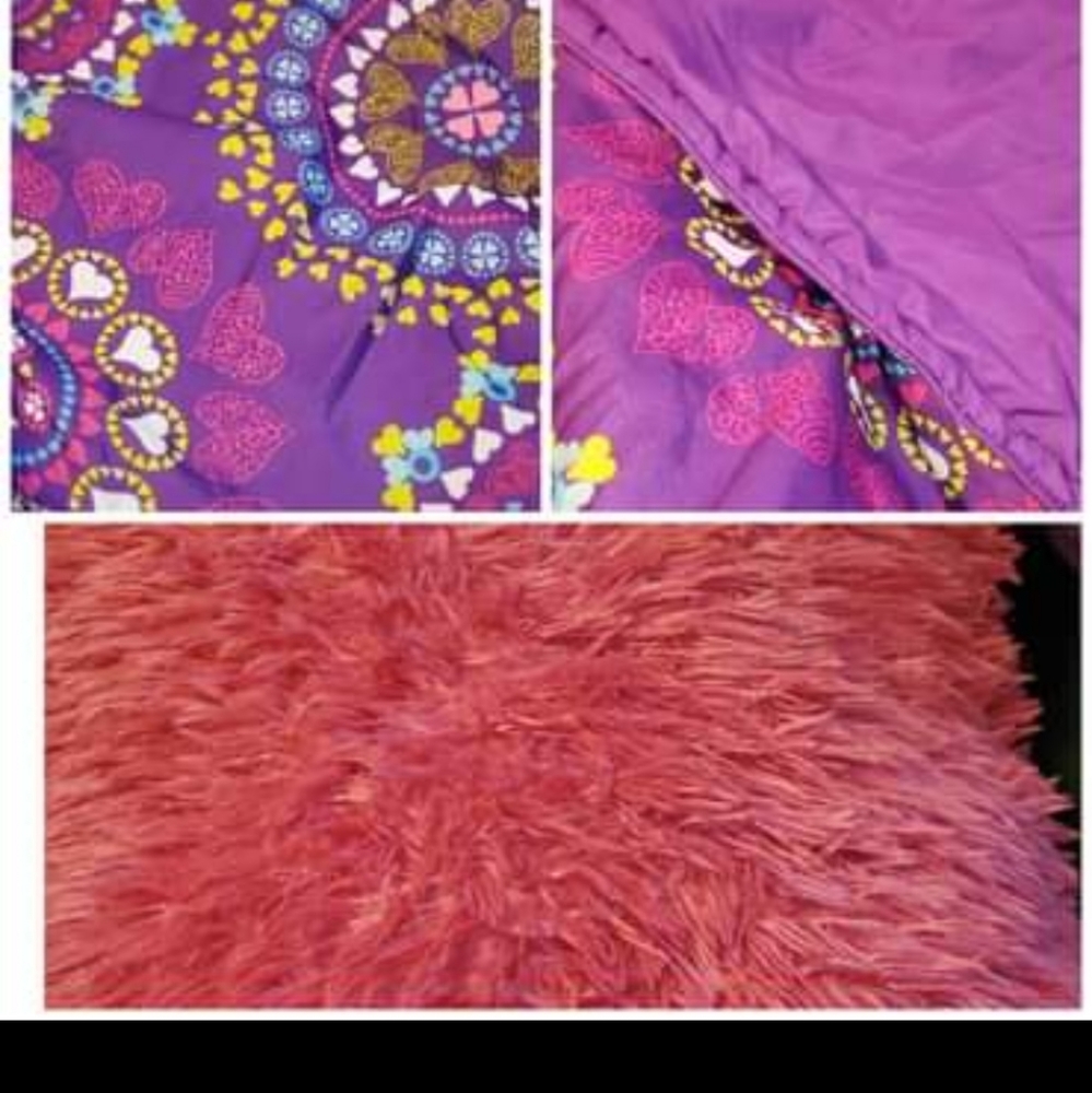 Girls comforter  full size and shag  pillow